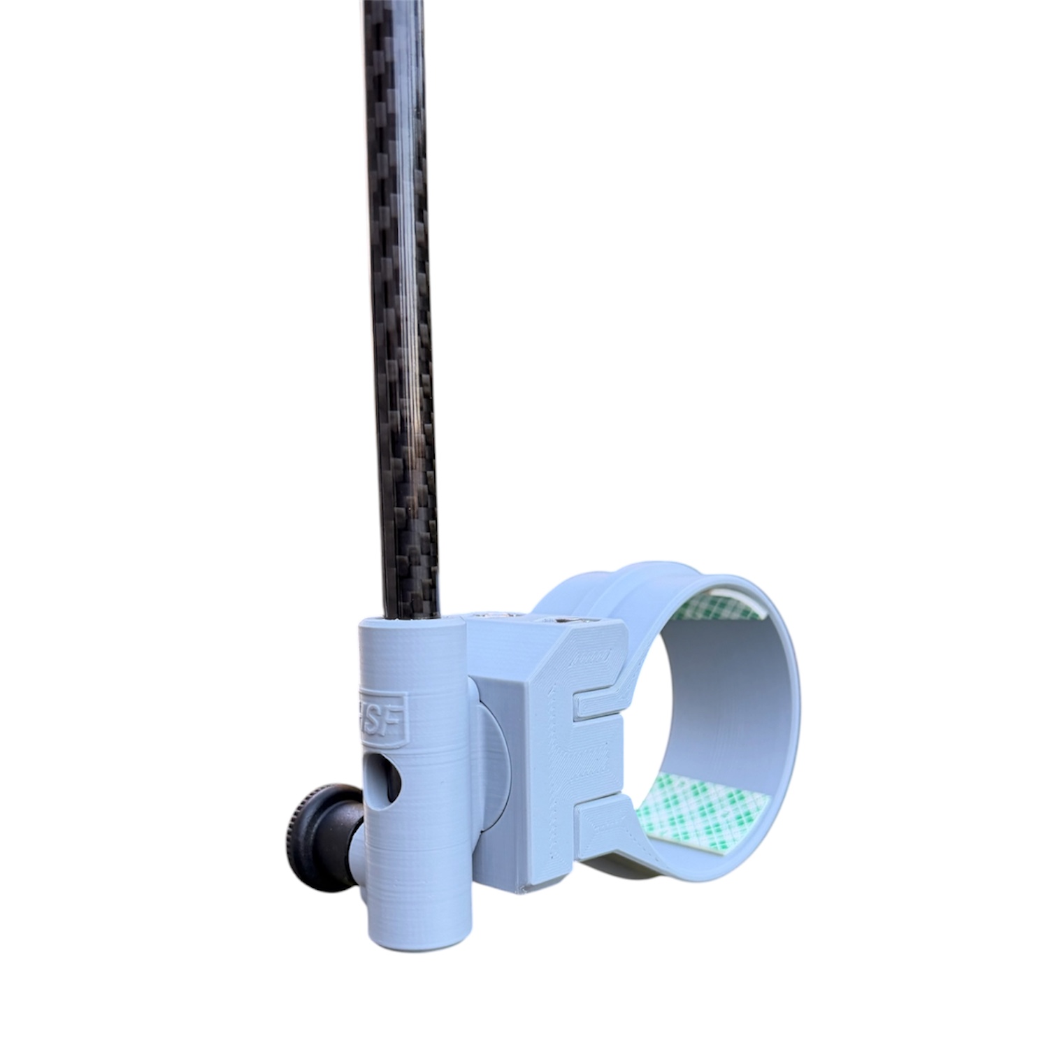 Grey MasterCraft ExactFit™ mount with carbon fiber flag pole, reverse side view