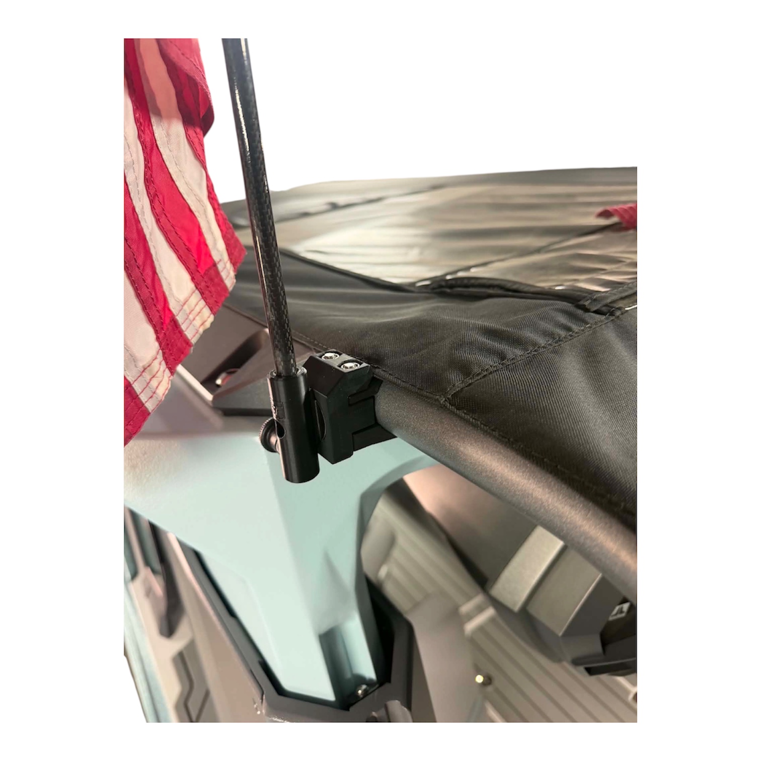 HSF 360 ExactFit mounted on a Nautique 1.5-inch bimini tube